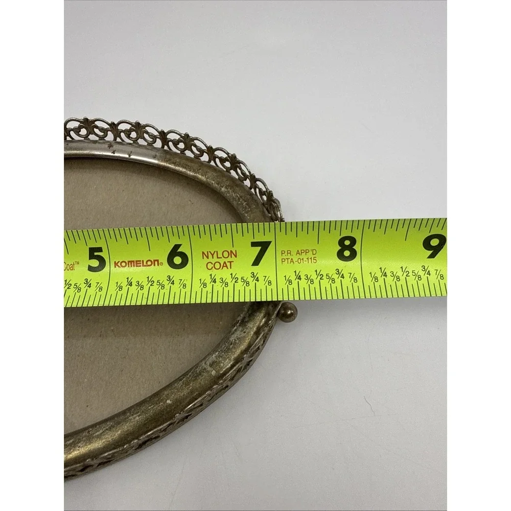 Vintage Frame Gold Plated Floral Lattice Ornate Filigree Oval 4x6